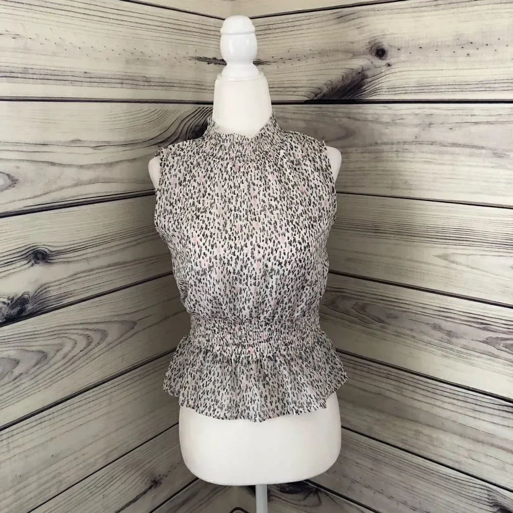 Japna Patterned Peplum Tank Small NWT